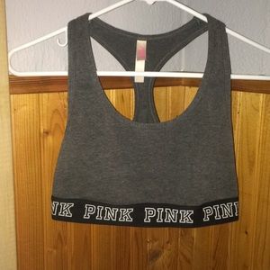 VS PINK GRAY SPORTS BRA